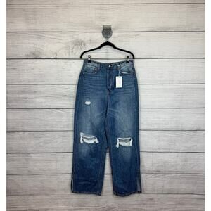 Cello Women's 90's Baggy Distressed Slit Ankle Jeans Size 9